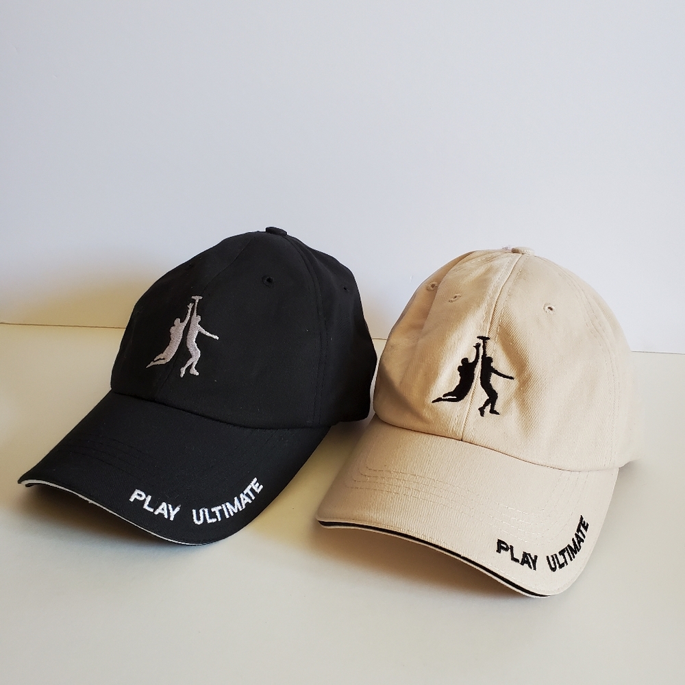 Discraft - Pair of Play Ultimate hats - Black and Ecru